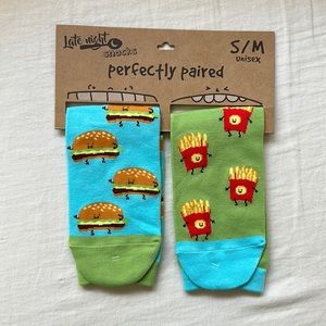 NWT Late night snacks socks - Hamburger & Fries